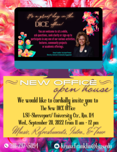 Banner Image for DICE at LSUS New Office Open House (Rabbi Jana singing and speaking)